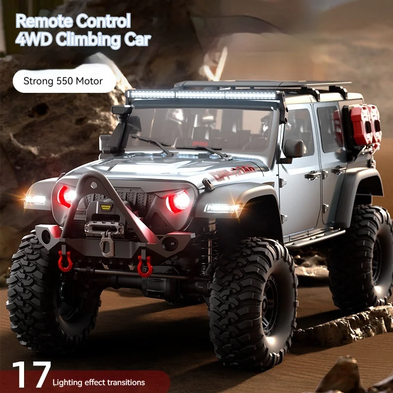R1001 1:10 4WD Brushless RC Crawler Climbing Off Road Remote Control Car Wide Body LED Lighting All Terrain Hobby For Adults