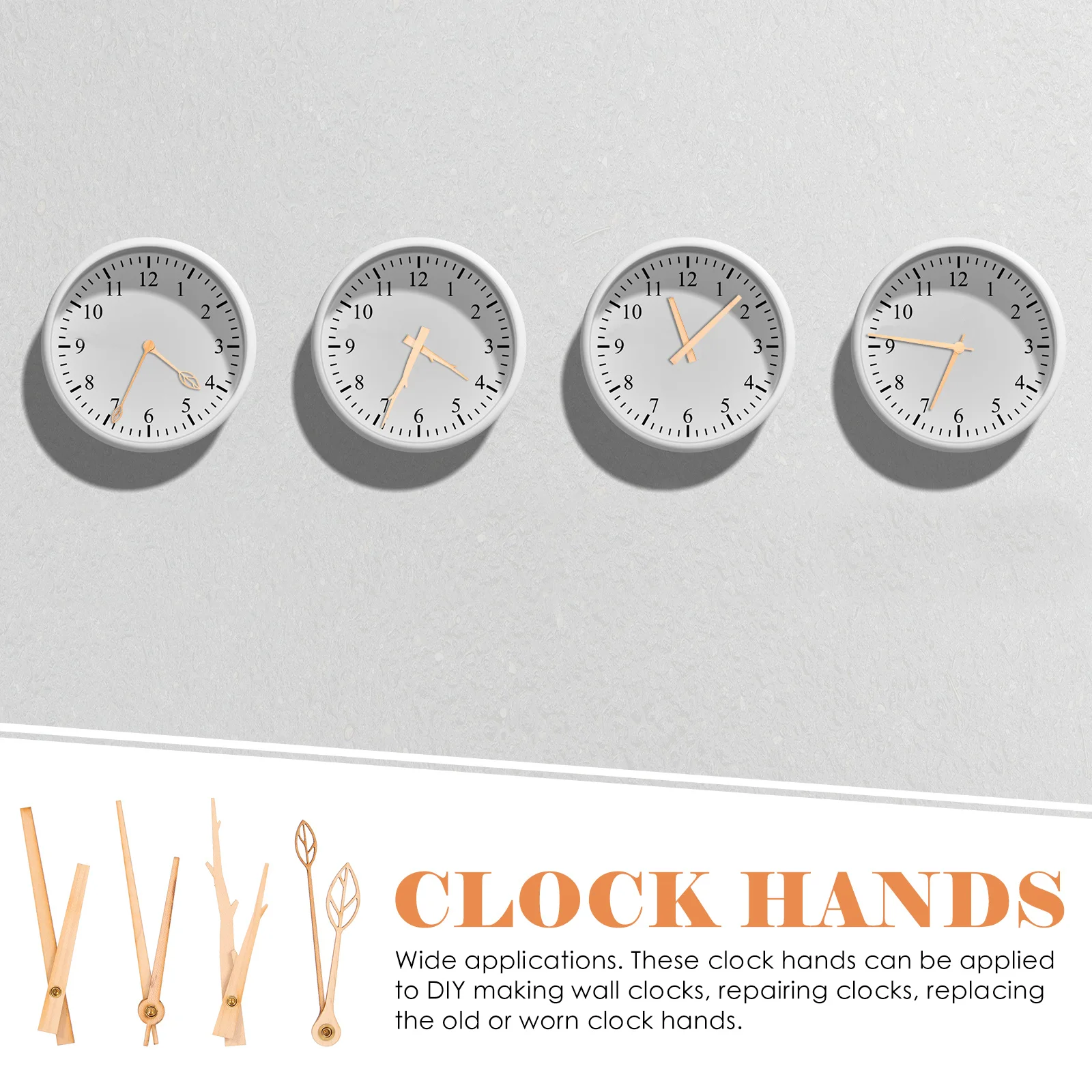 

4Sets Clock Accessory Delicate Hands Wear-Resistant Replacements for Family Activities and Decor Clock Pointers