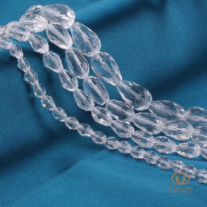

1PC Transparent White Crystal Water Drop Beads Loose Beads Bracelet Necklace Diy Handmade Beading Materials