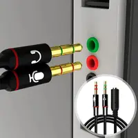 Répartiteur de convertisseur Audio de Microphone d'écouteur pour ordinateur 3.5mm femelle à 2 double 3.5mm mâle écouteur micro Audio séparateur en Y 4