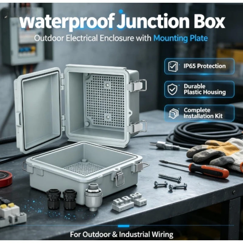 IP67 Waterproof Hinged Electrical Junction Box, Outdoor Power Distribution Enclosure