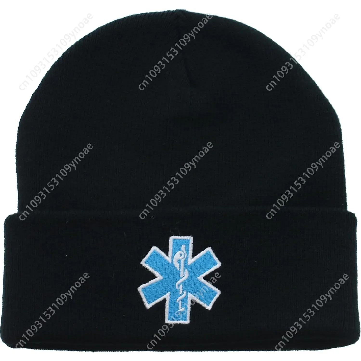 Black Emergency Medical Star Life Knit Hats Winter Cap Ski Caps Beanie Hat Women Men Classic Soft Comfortable Warm Dirt Proof