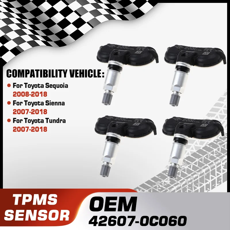 

42607-0C060 Car TPMS Tire Pressure Monitor Sensor For Toyota Sequoia 2008-2018 Toyota Sienna Toyota Tundra 2007-2018 42607-0C080