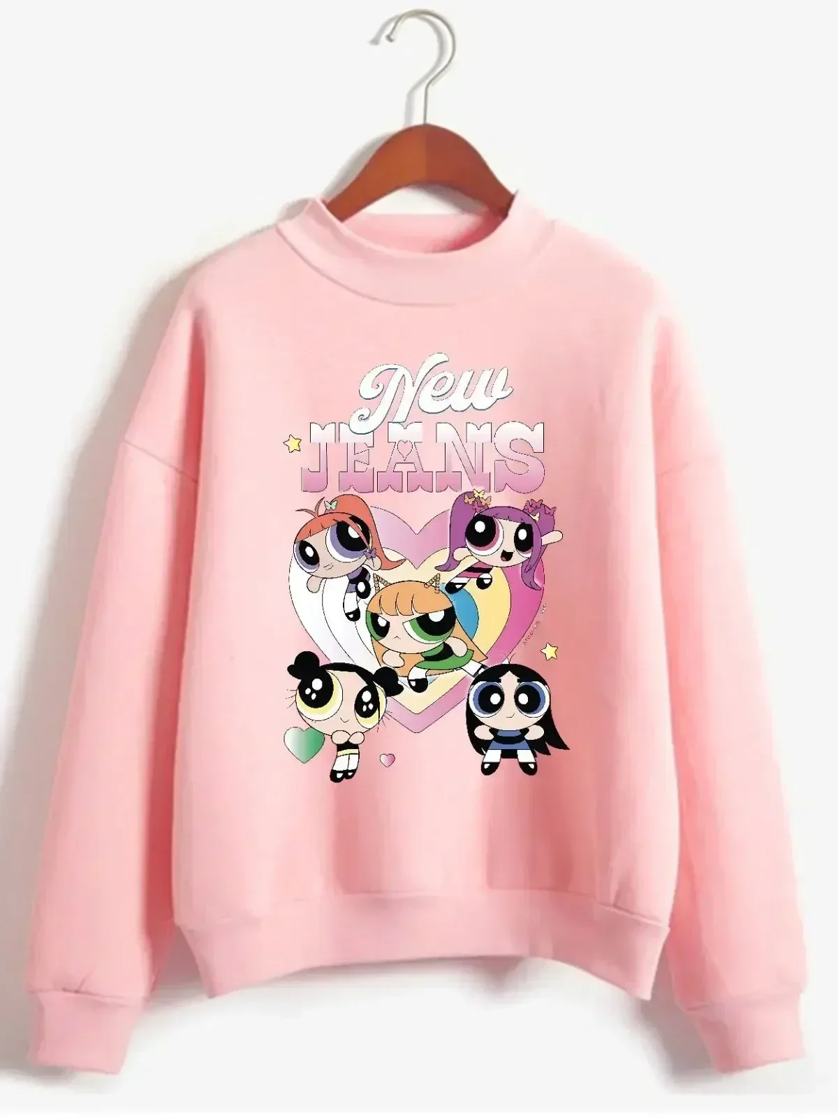 2024 New KPOP Newjeans Kawaii Cartoon Printed Sweatshirt Brushed Casual Women Tops Cotton Sweater Y2K Men's Women's Pullove