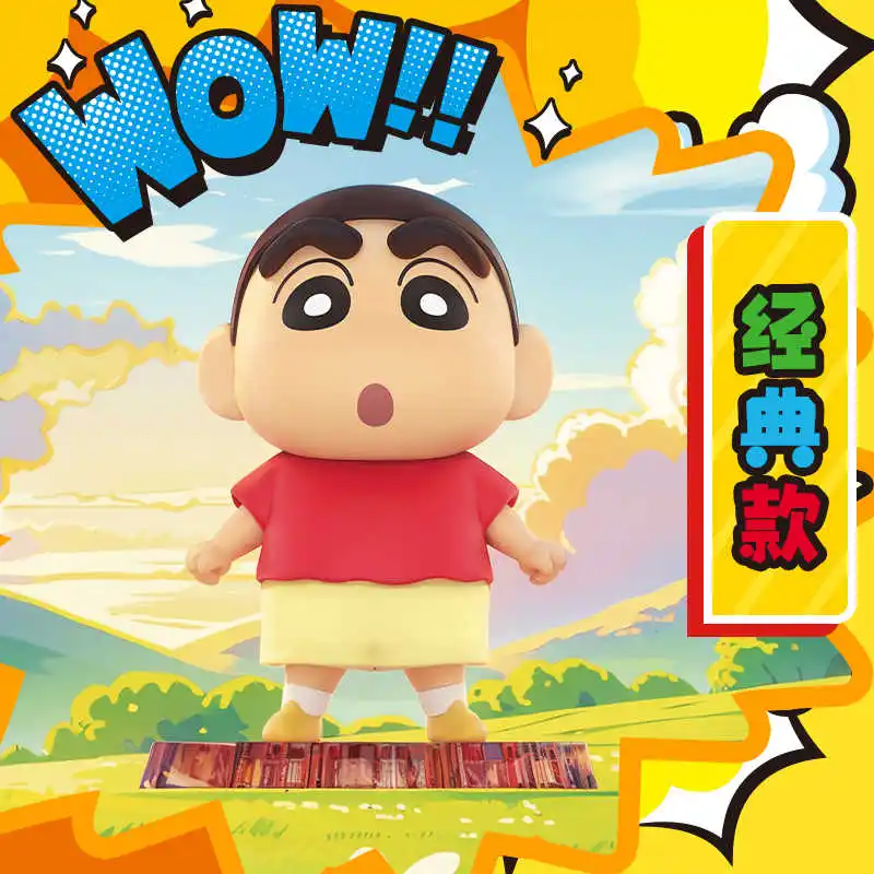 Originele Crayon Shin chan Blind Box Crayon Shin-chan Rubberen pop Play Party Vinyl Hanger Doll Series Kinderen Kerstcadeau