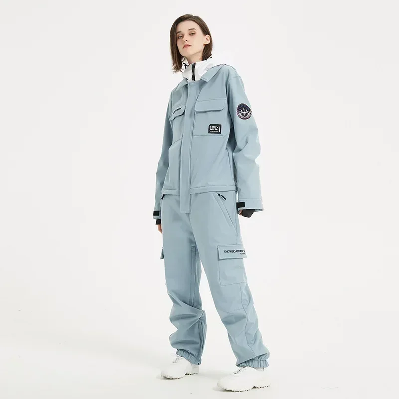 2025 Nieuwe Eendelige Skipakken Voor Dames Winter Outdoor Capuchon Waterdichte Snowaboard Jumpsuit Winddichte Warme Skikleding