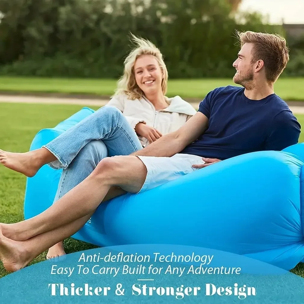Lazy Folding Camping Inflatable Sofa - Portable Outdoor Inflatable Lounger, Comfortable Outdoor Furniture camping  air bed image 4