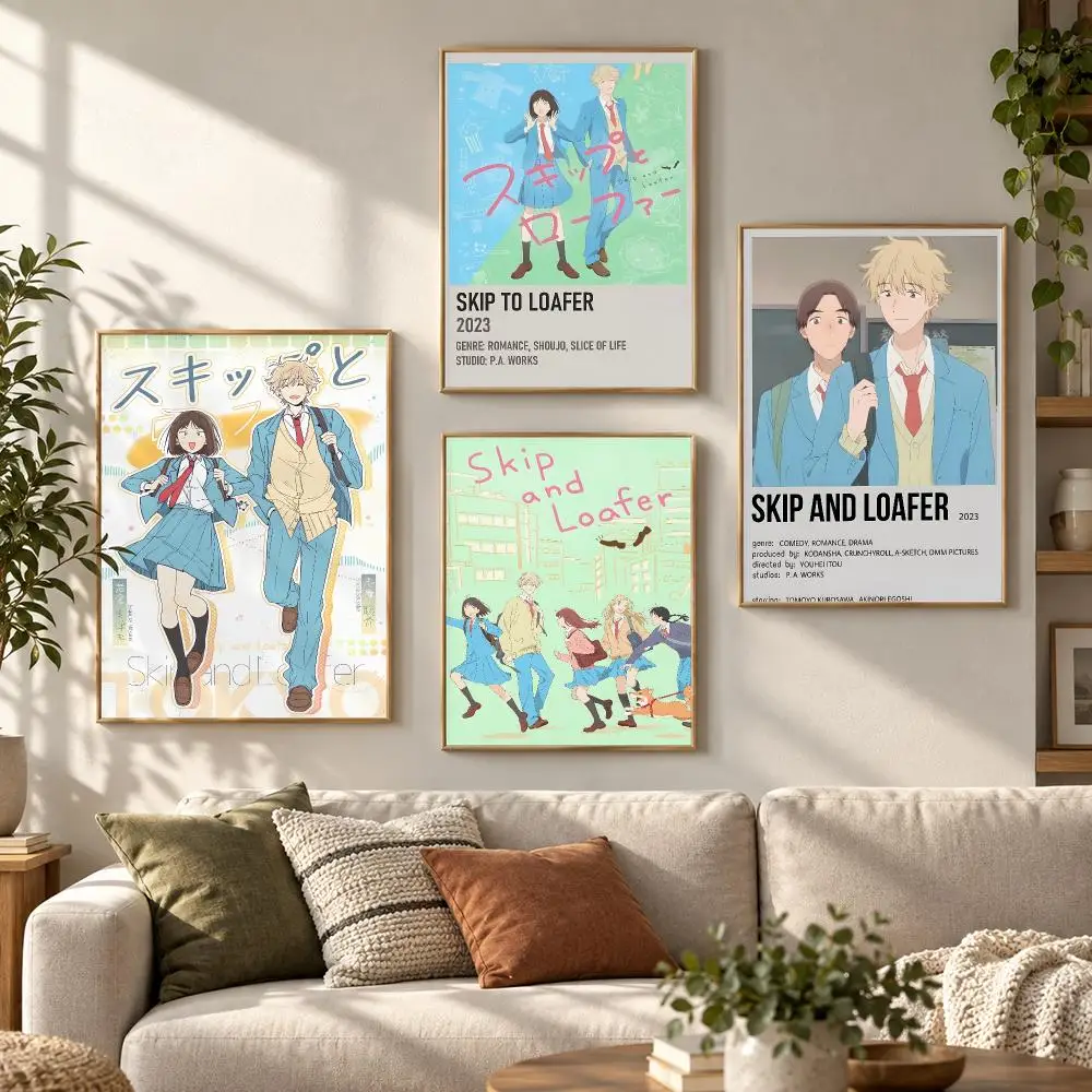 Skip and Loafer Manga Anime Retro Character Fan Series Poster Contemporary Wall Art Print for Bedroom & Living Room, Unframed