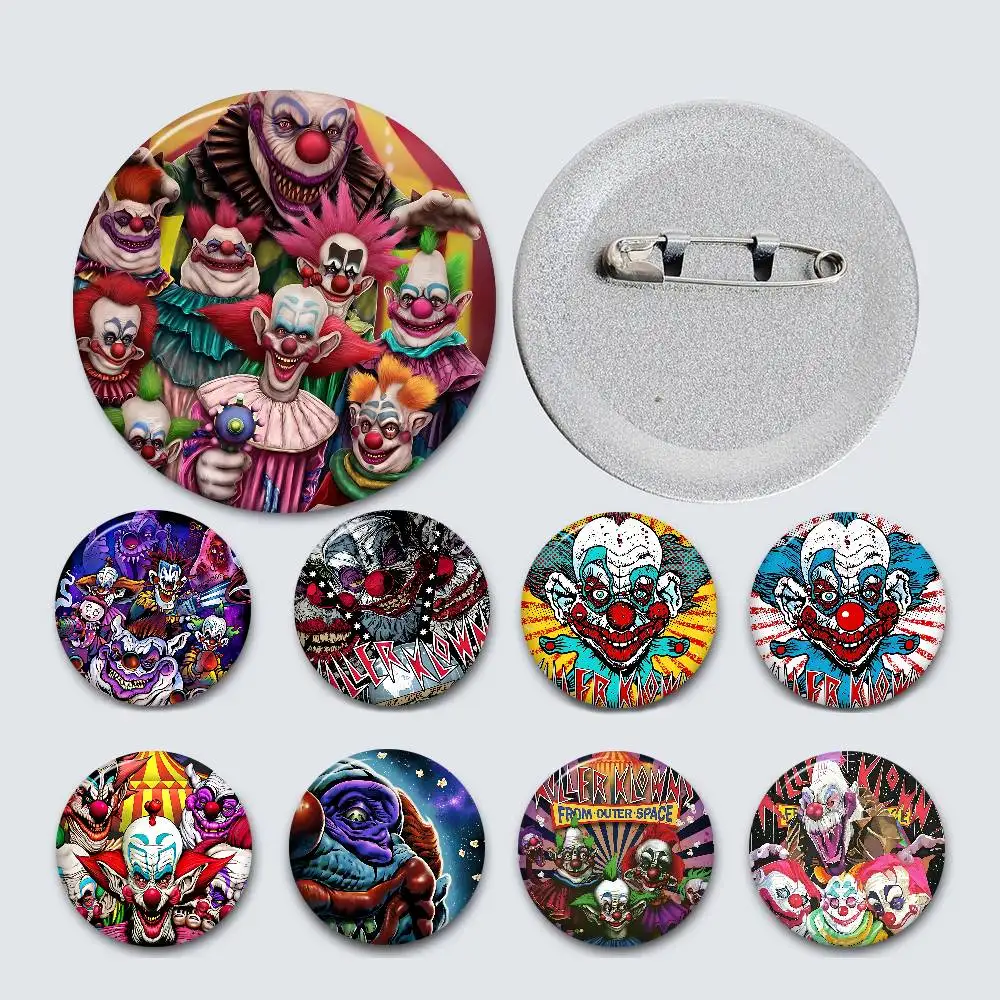 K-Killer Klowns From Outer Space 58mm Cute Series Pins Funny Badge Interesting Animals Brooches Backpack Clothes Accessory