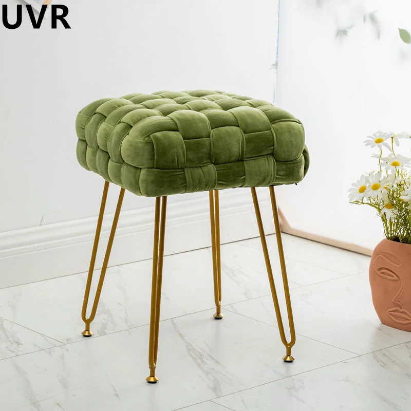 UVR Bedroom Girls Special Makeup Stool Creative Weaving Dressing Table Stool Light Luxury Senior Minimalist Footstool Home