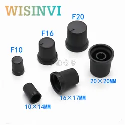 10PCS Black pattern plastic knob cap / potentiometer knob cap / amplifier audio adjustment knob cap / plum blossom shaft 6mm