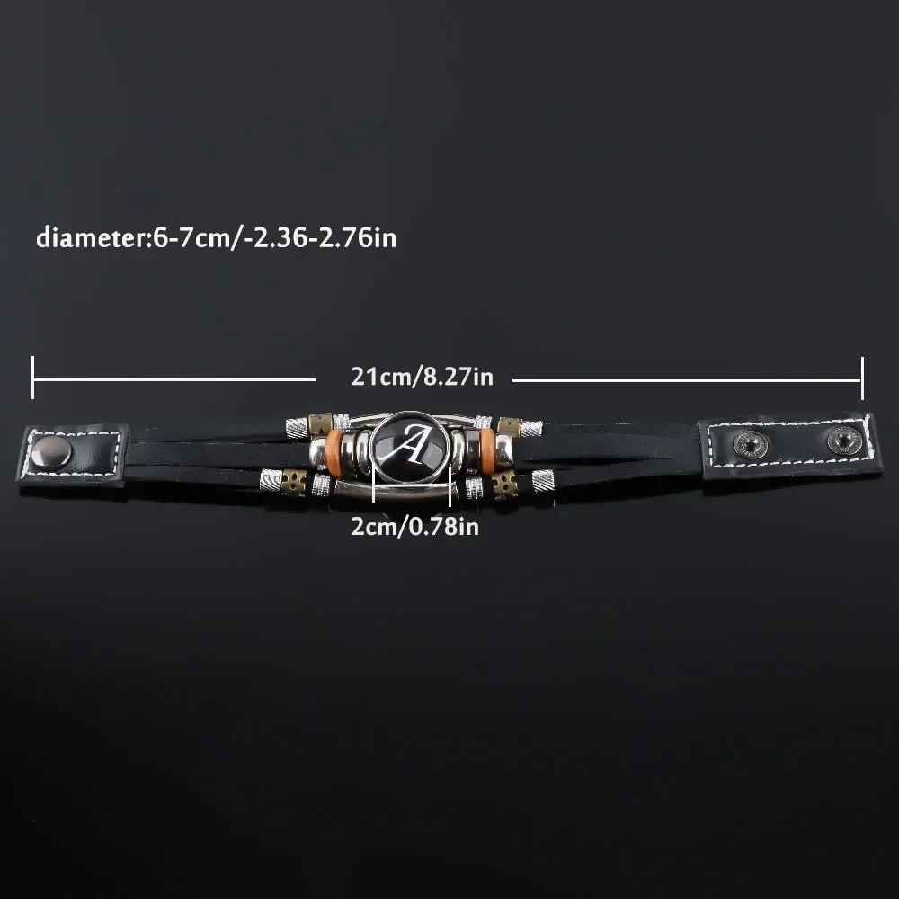 لعبة المظلة المقيمة خمر سوار للرجال النساء الأسود مضفر متعدد الطبقات أساور جلدية فاسق هدية عيد ميلاد سوار #4