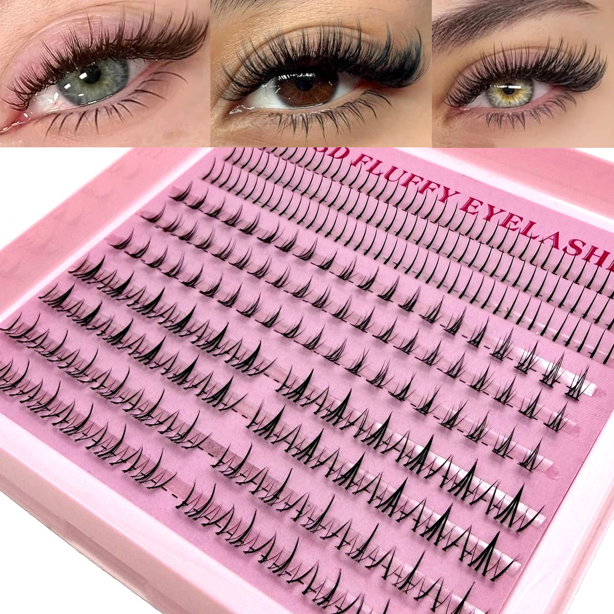 Ciglia inferiori naturali sotto l'estensione delle ciglia Ciglia personali Ciglia inferiori Trucco Grappolo individuale Innesto Ciglia finte