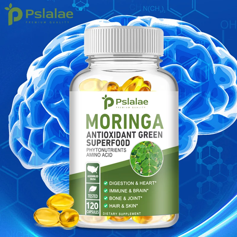 Moringa Capsules - Improves Digestion, Supports Immune Health, Improves Mood, Calms and Relaxes, and Provides Clarity of Thought