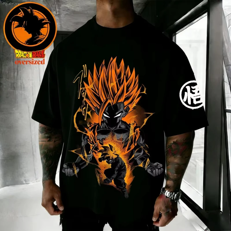 

Летняя футболка унисекс 2026 года с принтом Dragon Ball Super Saiyan, высококачественная хлопковая, повседневная, с коротким рукавом, для мужчин и детей