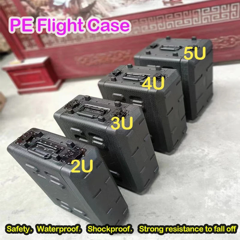 2U/3U/4U/6U Flight Rack Case ABS Plastic Flight Hard Case Waterproof and Shockproof ToolBox For Music Instruments