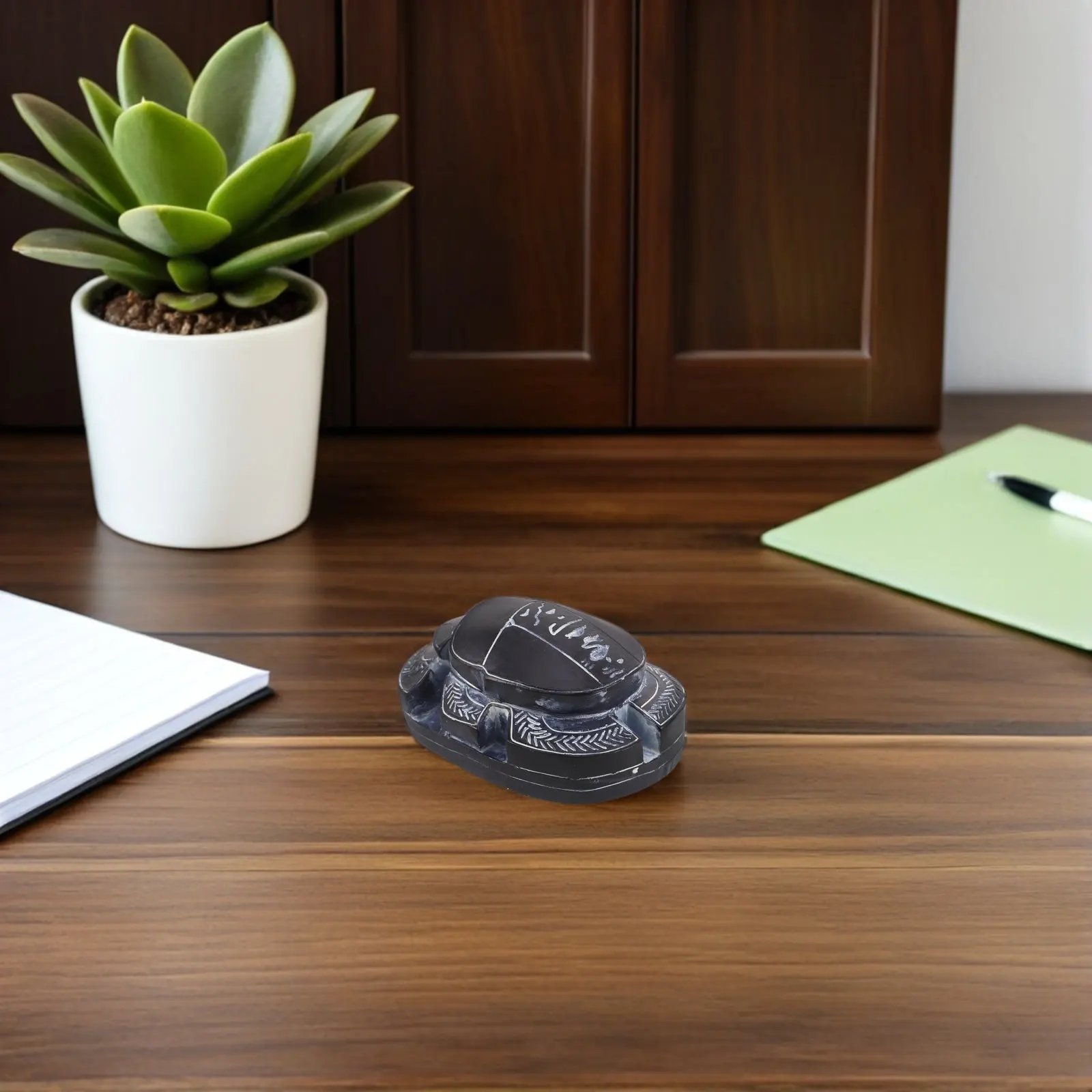 Scarab Beetle Resin Statue Ancient Egyptian Decor Sculpture for Desktop Shelf Office Living Room Egyptian Scarab Decor