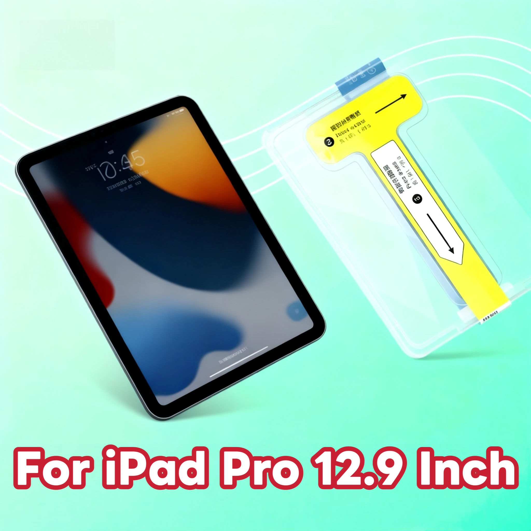 For 2024 iPad Pro 12.9inch 12.9 inch No Dust Tempered Glass Screen Protector Easy Install Auto-Dust Removal Kit