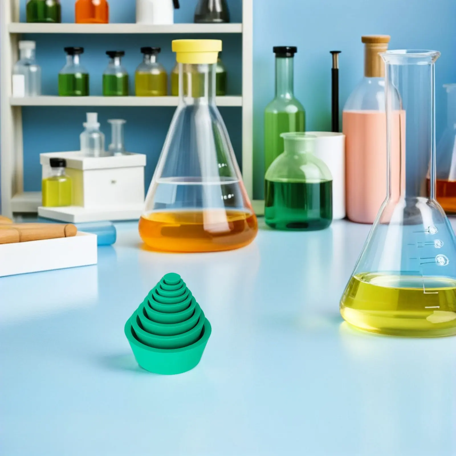 2Sets Buchner Funnel Flask Filter Adapter Rubber Stopper Set Multi Size Chemical Resistant Lab Glassware Adapter for Filtration