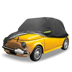 X Autohaux Cover Car Cover Outdoor Full Car Cover All Weather Protection with Zipper for Fiat 500 2007-2022 Waterproof