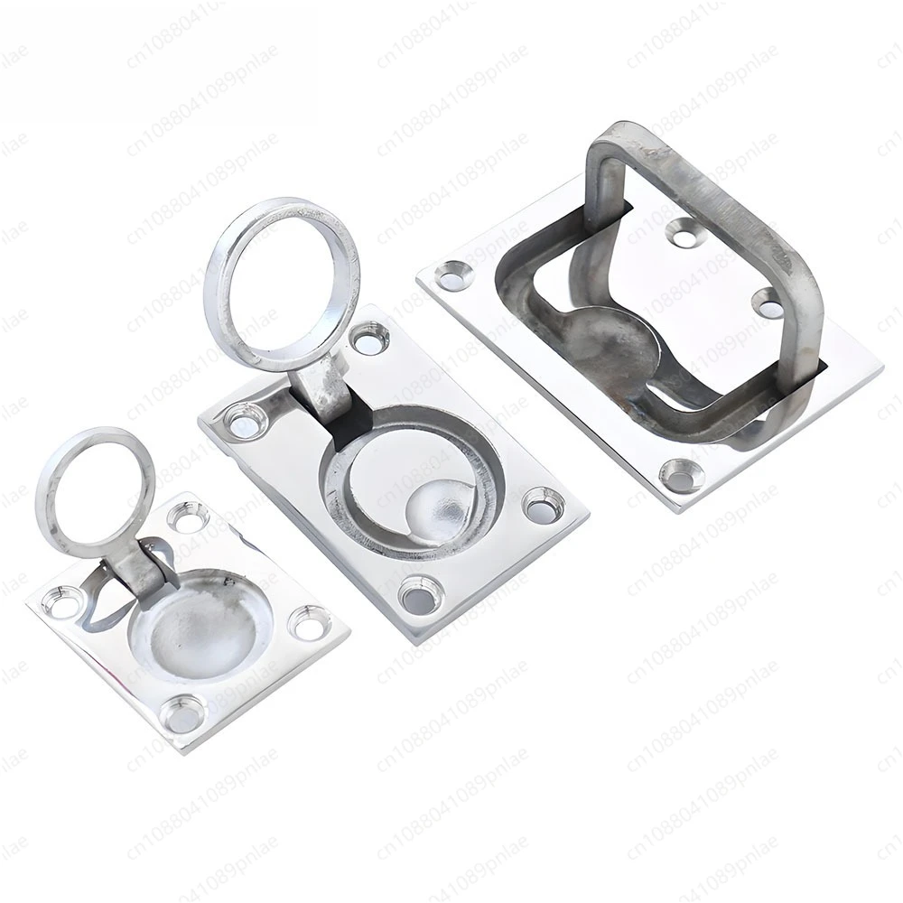 Mirror Polished 316 Stainless Steel Marine Floor Latch Square Waterproof Handle Corrosion-Resistant Yacht Hardware Accessory