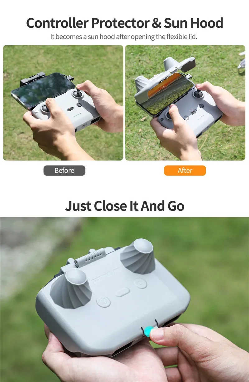 Osłona przeciwsłoneczna pilota 2 w 1 do DJI RC N3/N2/N1/MINI 4K/4 Pro/Neo/AIR 3S Osłona przeciwsłoneczna Osłona przeciwsłoneczna Akcesorium — zdjęcie produktu 2