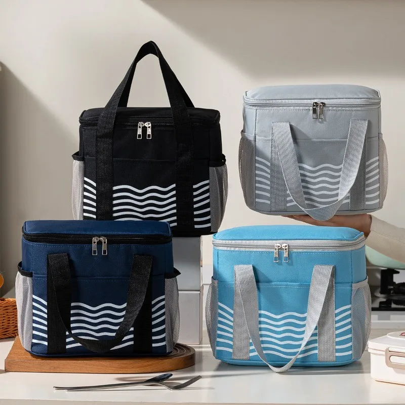 Large Capacity Handheld Insulated Lunch Bag Thickened Aluminum Foil Lunch Pouch For Workers & Students