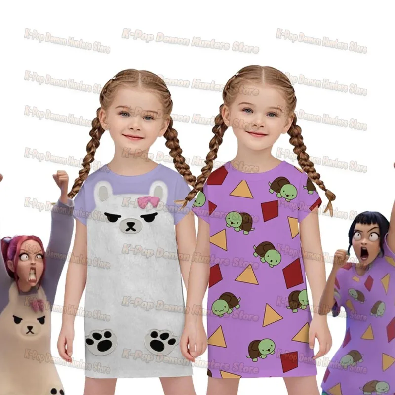 

Kids KPop Zoey Mira Demons Hunter Cosplay Purple Pajamas Purple Dress Costume Women Girls 2025 Movie Roleplay Halloween Party