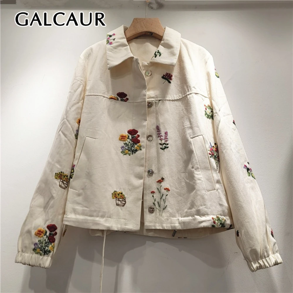 Женское пальто GALCAUR с цветными блоками, свободного кроя, на одной пуговице, с отложным воротником, длинными рукавами, лоскутными вставками и карманами, новый модный стиль