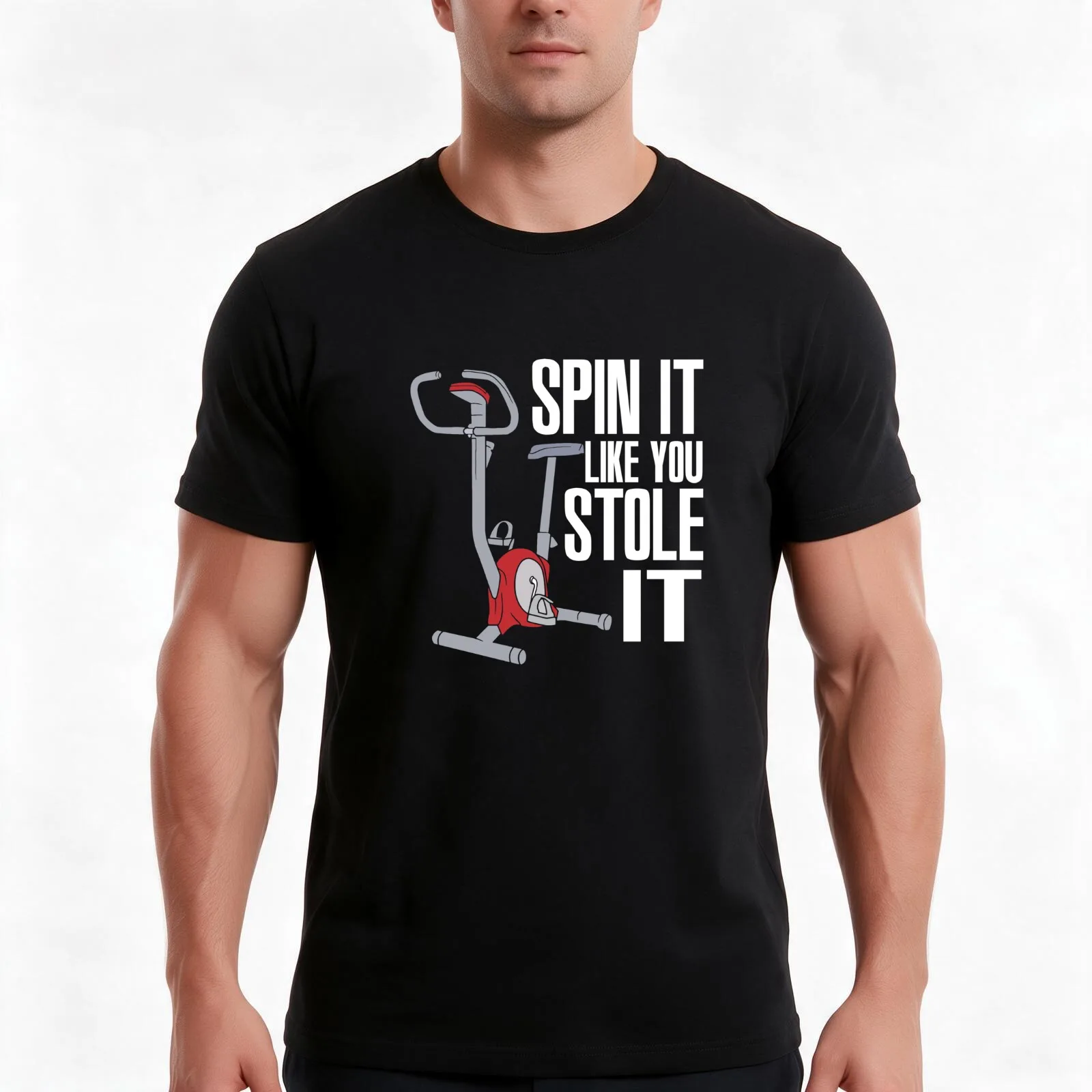 Spin Indoor Cycling Bike Exercise Enthusiast T-Shirt Summer Casual Cotton Tee Oversized Streetwear Tops Vintage Graphic Print