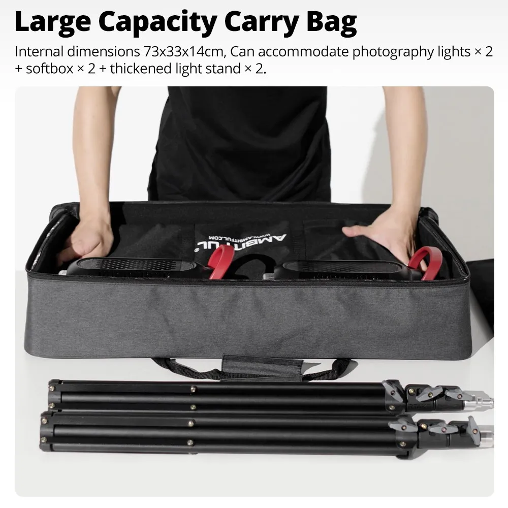 AMBITFUL new PB-06 Portable Carry Bag Studio Flash Light & Trépied Light Stand Carry Bag for Photography Studio Flash Bag Analyste