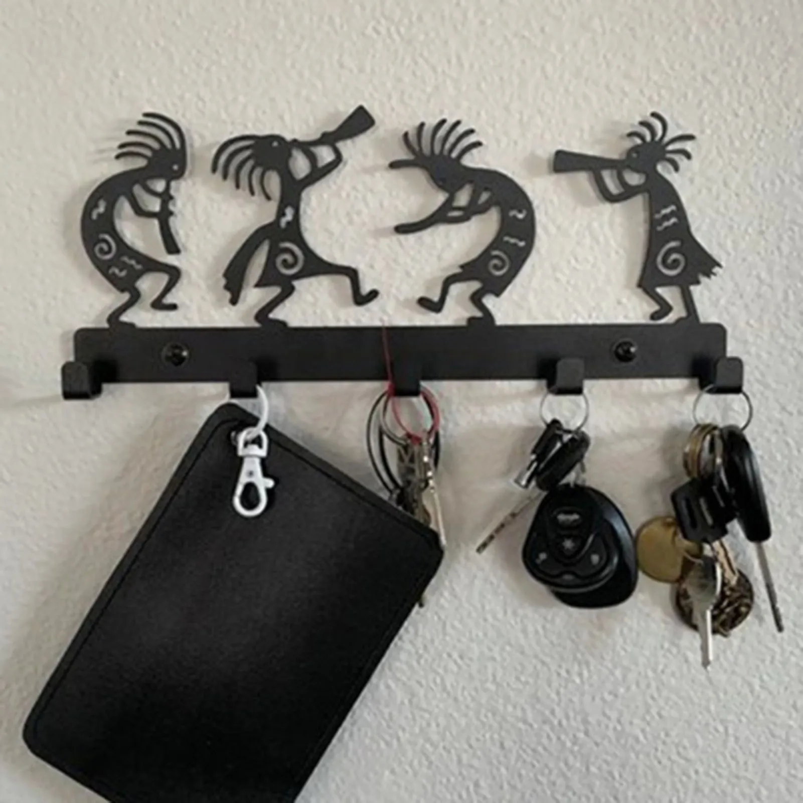 Symphony Orchestra Key Holder Vintage Black Metal Wall Key Hook Decor Hanger For Front Door Kitchen And Household Porta Chaves