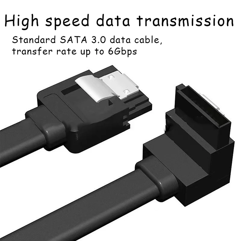 SATA III Cable For HDD CD Driver 6.0 Gbps 40cm 90 Degree Right-Angle Straight Cable With Locking Latch For SATA