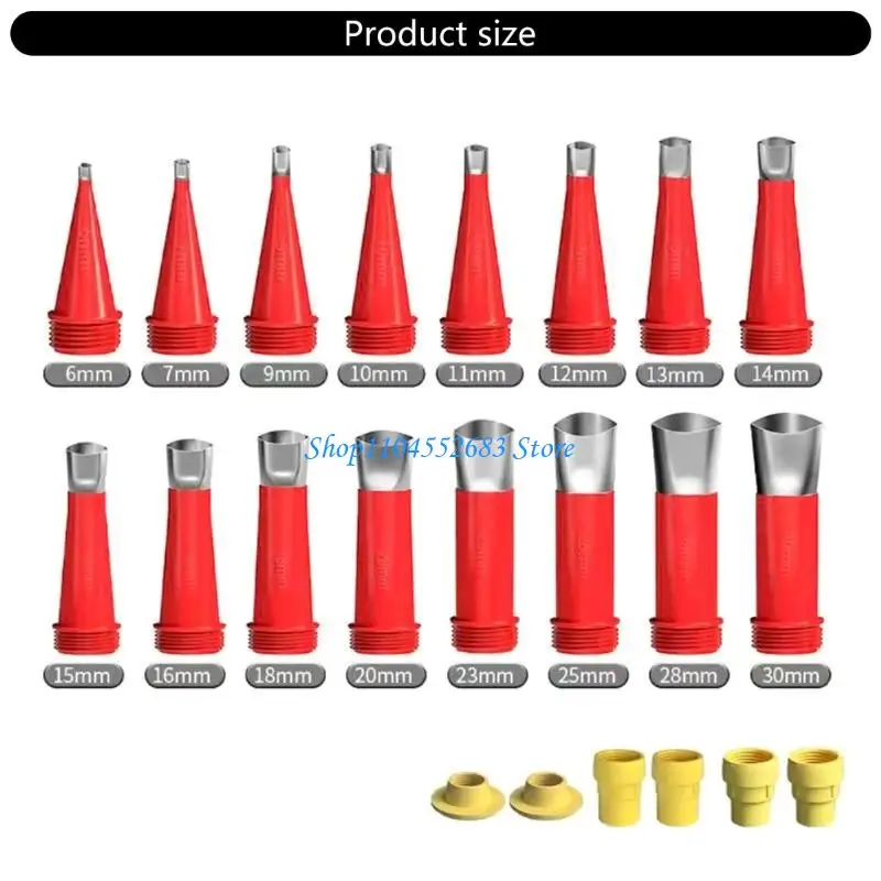 Y6GD MultiSize Caulking Nozzle Set Stainless Steel Construction With Plastic Base Durability Sealant Application Accessories