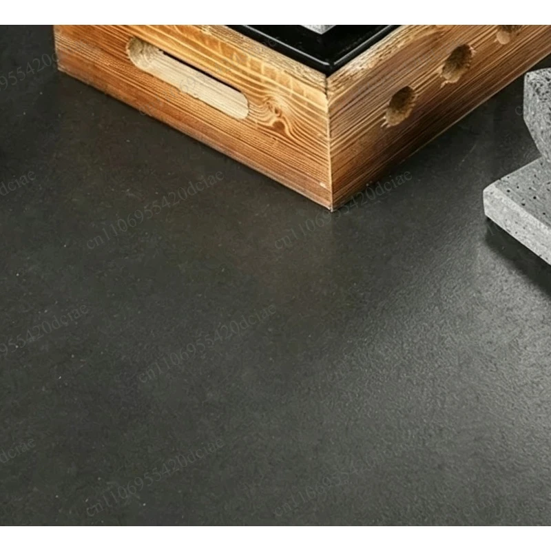 Teppanyaki high-temperature stone slab groove type dense hole volcanic rock baking tray Japanese style