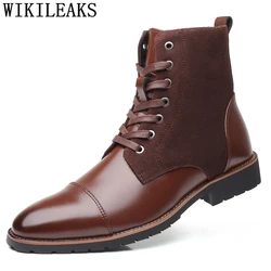 Mens Winter Shoes 2024 Western Ankle Boots Men Leather Boots Men Chelsea Botas Militar Hombre Bota Masculina Veiligheidsschoenen