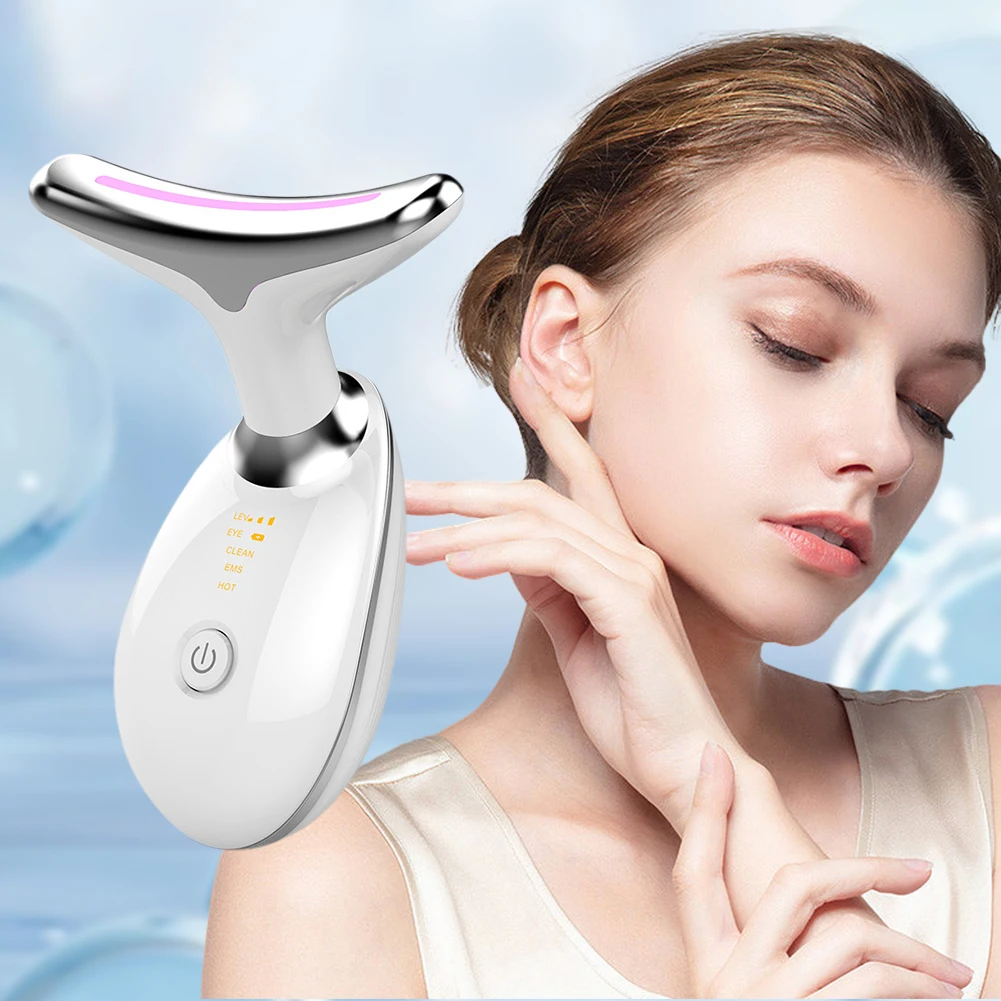 Women Face Neck Massager Electric Face Massager Improve Sagging 45 Degree Heat Face Sculpting Tool 7 Massage Modes for Skin Care