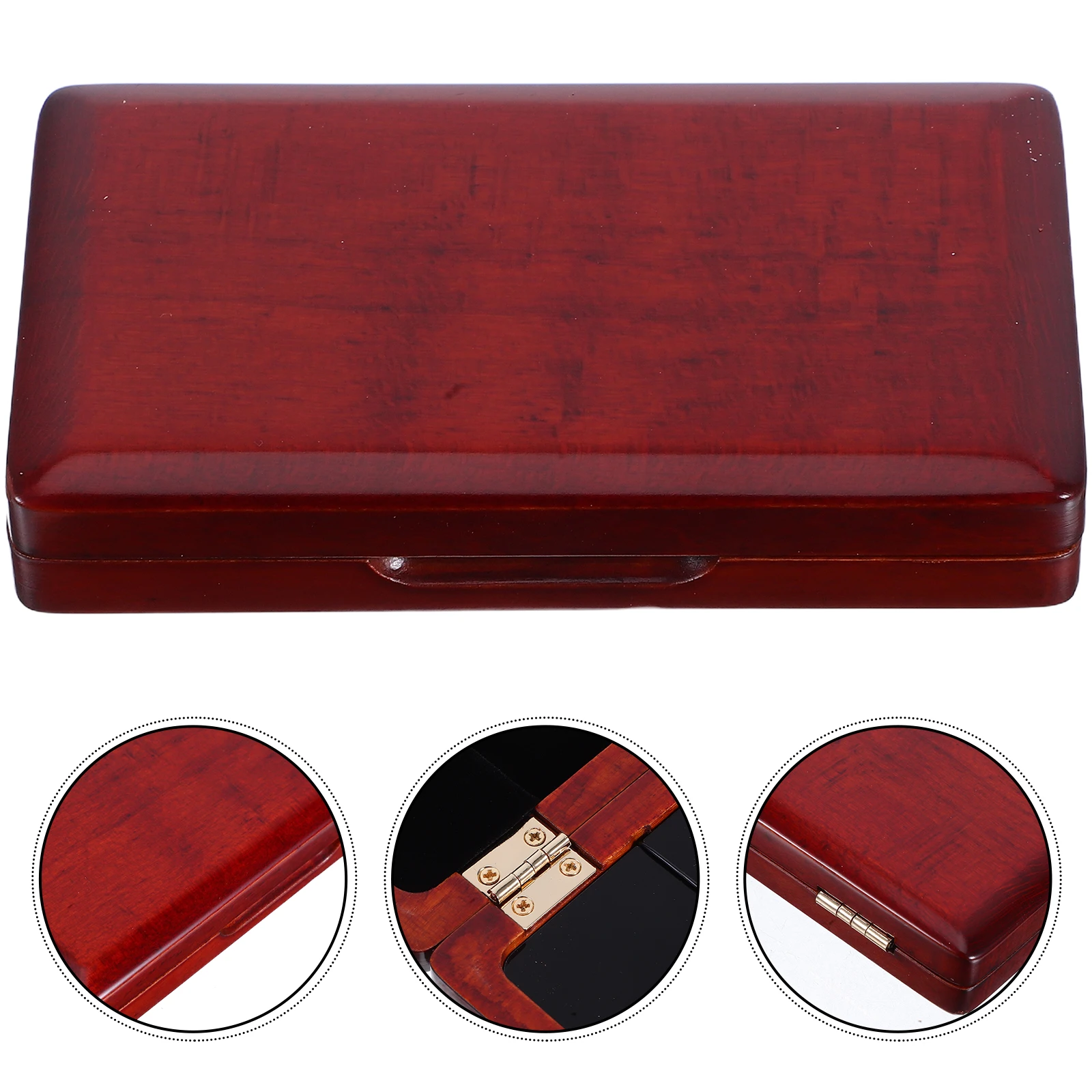 

Walnut Reed Box For Saxophone Clarinet Mold Resistant Breathable Magnetic Closure Portable Black Wood Instrument Accessory