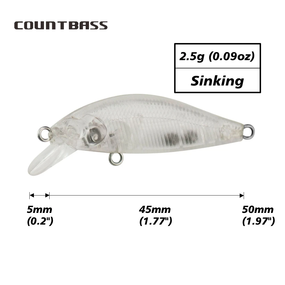 Countbass 10Pcs Sinking Blank Hard Lures 45mm/1.8