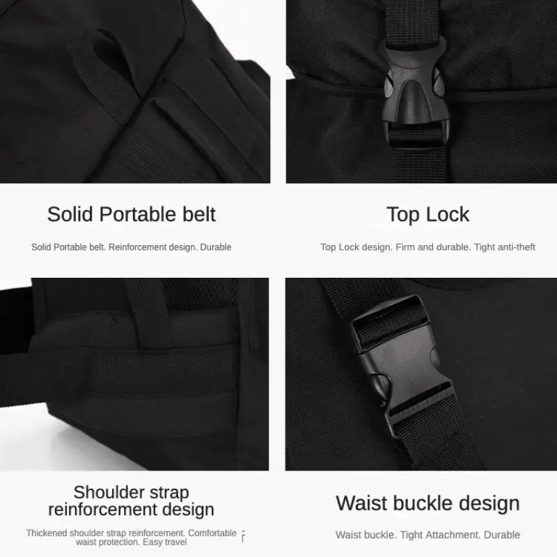 حقيبة ظهر للمشي لمسافات طويلة بسعة كبيرة 70 لتر للتخييم وتسلق الجبال مع حقيبة سفر خارجية للتخزين متعدد الطبقات #6