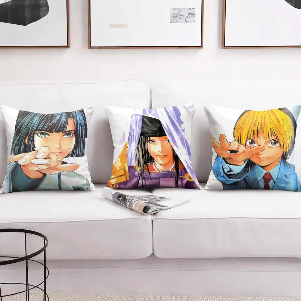 Anime H-Hikaru No Go Cushion Cover Wrinkle-Resistant Short Plush Pillow Case Breathable Machine-Washable