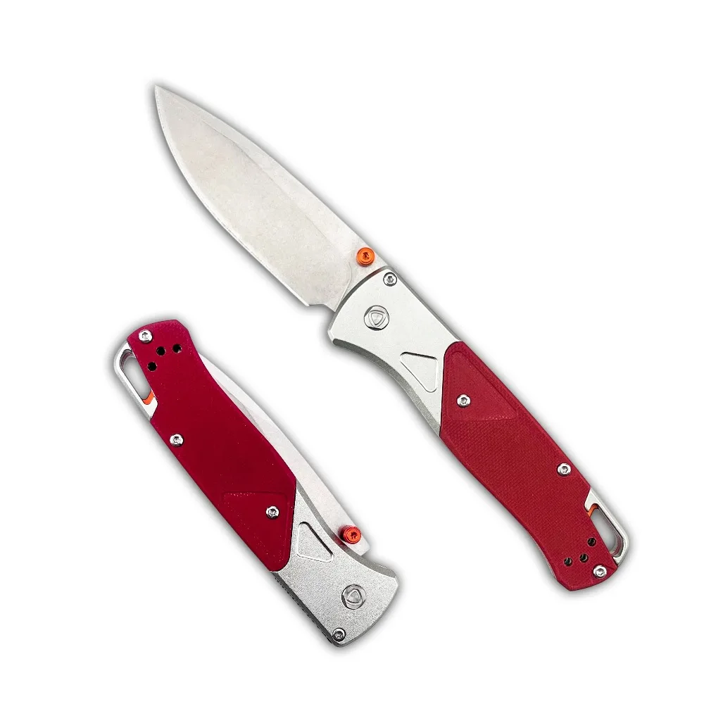 Nóż składany Outdoor 535-9, czerwona rękojeść G10, ostrze D2 o wysokiej twardości, nóż kieszonkowy EDC do podróży, wędkowania, bushcraftu i polowań. — 2