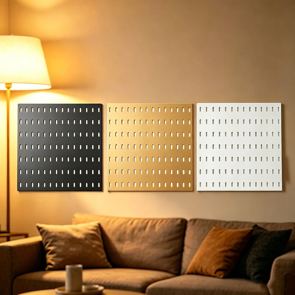 Wall Organizer Peg Board, 11.02x11.02in Plastic Pegboard Panels Free Pegboard Wall Storage Rack Modular Peg Board Storage System