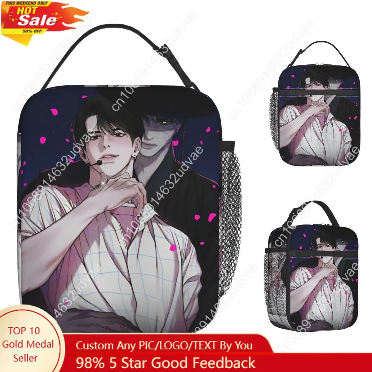 

KPop Demon Hunters Anime Lunch Bag Portable Lunch Box Adult School Print Cooler Bag Retro Oxford Thermal Lunch Bags