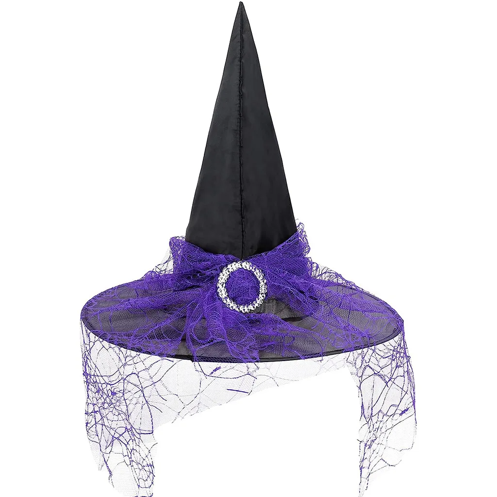 Dziecięce czapki czarownic Halloween Kapelusz Dekoracja Rekwizyty dla dziewczynek Cosplay Witch Gauze Nakrycia głowy Odgrywanie ról Taff Witch