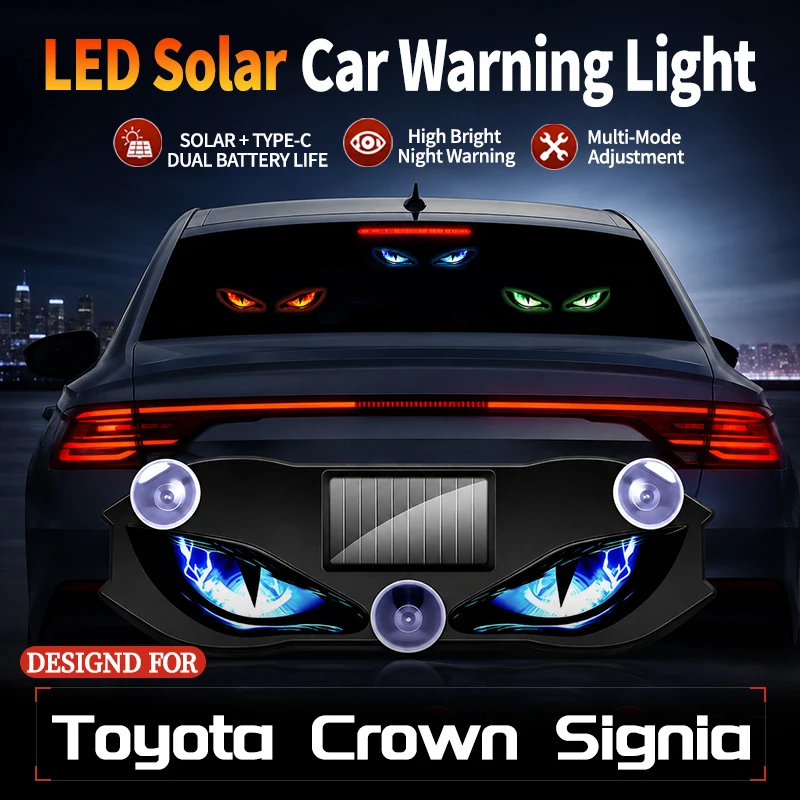 Fit For Toyota Crown Signia Cute Expression Devil Eye LED Light Dynamic Big Eye Solar Car Light Vehicle Interior Ambient Light