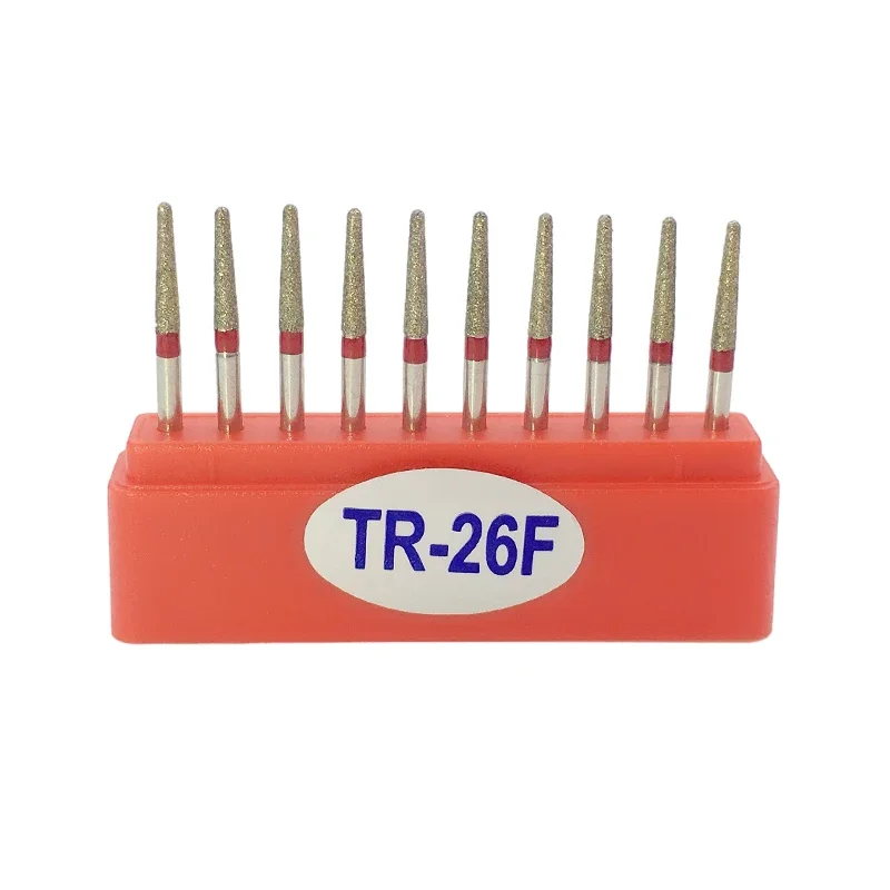10pcs/Set Dental Diamond Burs Drill Handpiece Handle Diameter 1.6mm Polishing Materials TR Series
