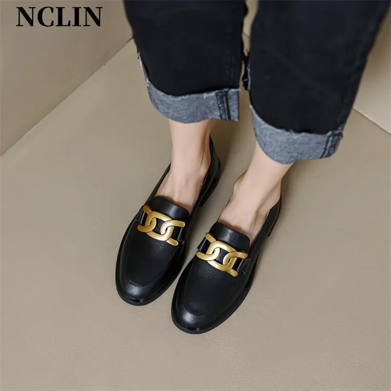 New Spring Autumn Women Pumps Casual Loafers Woman Chunky Heel Shoe For Women Slip-On Round Toe Low Heels Shoes Zapatos De Mujer