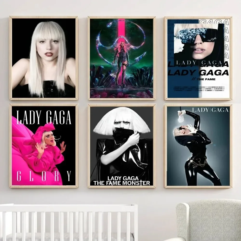 Lady Gaga Hot Music Album Poster Wall Sticker Indoor Mural Bedroom Bedside Display Home Decoration Canvas Painting