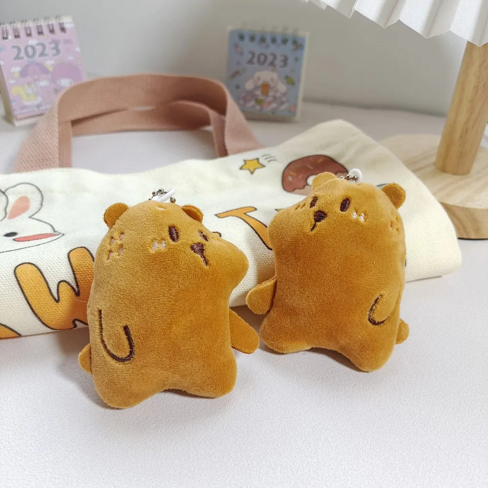 MINISO Squeaky Cartoon Bear Pendant Couple's Good Guy Bag Keychain Charm Cute Brown Bear Pendant Christmas Day Small Gift